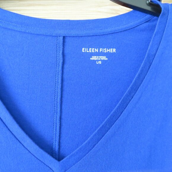 Eileen Fisher Light Weight Top, Size Large, Royal Blue, Long Sleeves - Preowned - Picture 3 of 9